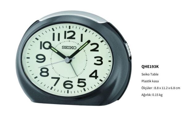 Seiko QHE193K Ertelemeli Bip Alarmlı Işıklı Sessiz Akar Saniyeli Uyku Modlu Masa Saati