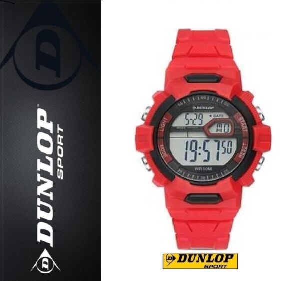 Dunlop DUN-315-G02 Kırmızı Renkli Alarmlı Kronometreli 5 Atm Dijital Çocuk Kol Saati
