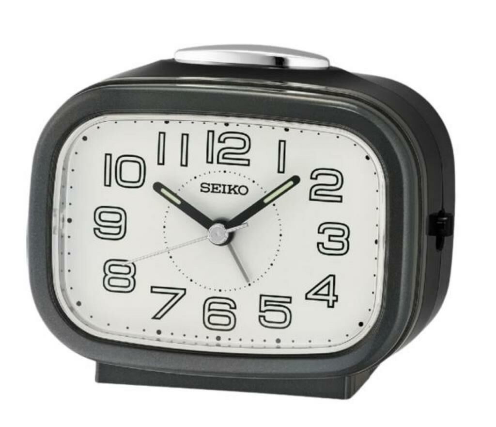 Seiko QHK060K Sessiz Saniyeli Aydınlatmalı Bell Sesli Alarm 5 dk Ertelemeli Masa Saati