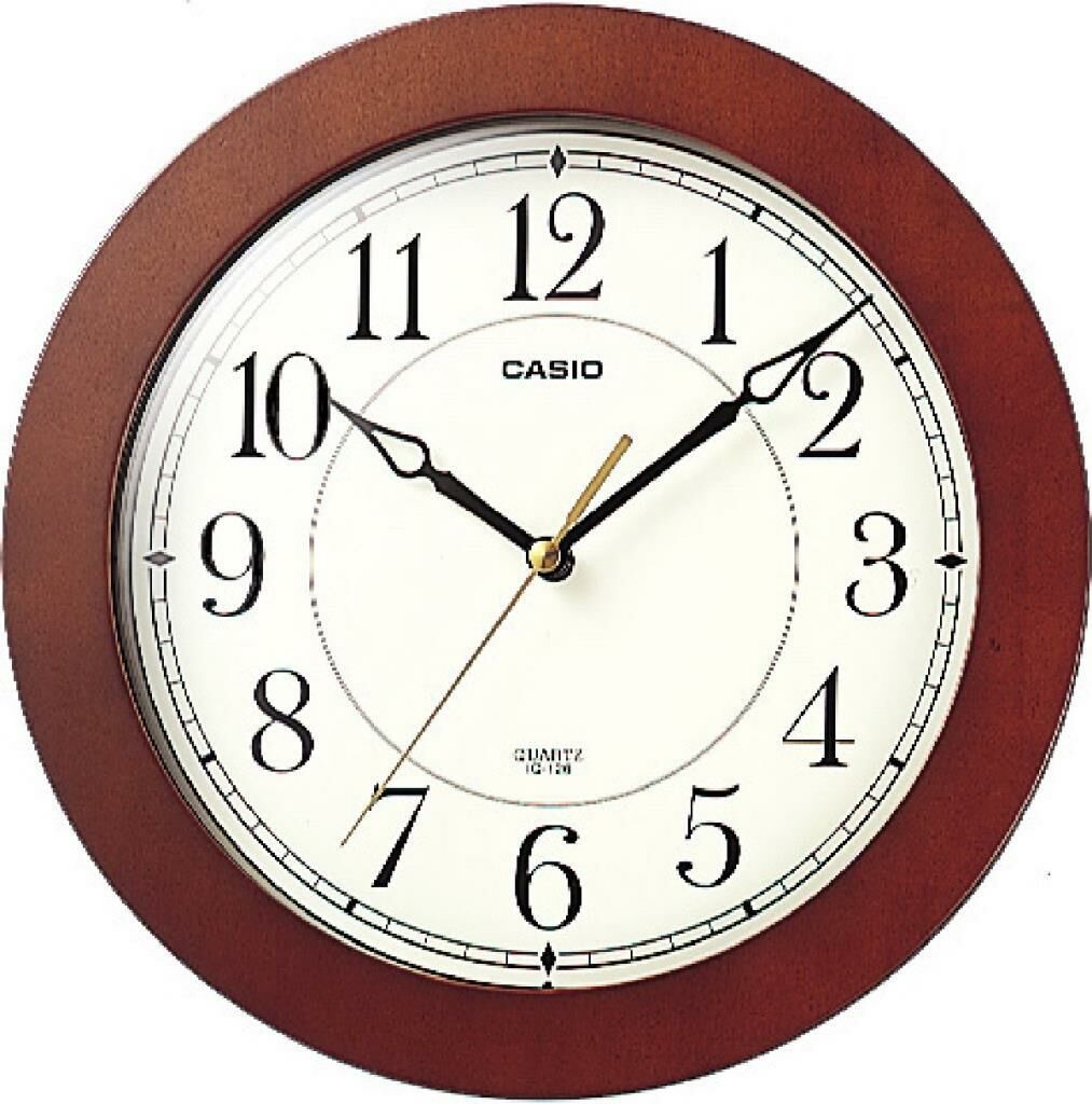 Casio IQ-126-5DF Kahverengi Plastik Kasa Duvar Saati