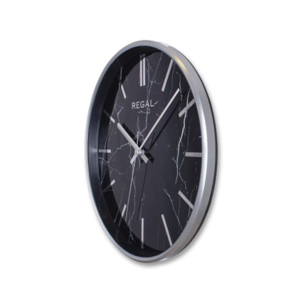 Regal 0250 SB2 İnce Çerçeve Oniks Mermer Desen Sessiz Duvar Saati