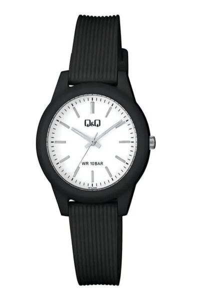 Q&Q VS13J003Y Siyah Renkli Çizgi Rakam Analog Çocuk Kol Saati