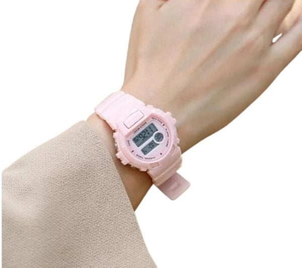 Q&Q G14A-003VY Pembe Renkli Alarmlı Tarihli Kronometreli Işıklı Çocuk Kol Saati