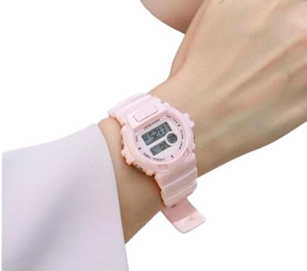 Q&Q G14A-003VY Pembe Renkli Alarmlı Tarihli Kronometreli Işıklı Çocuk Kol Saati