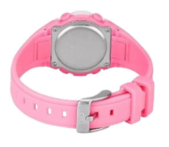 Q&Q M187J002Y Pembe Renkli Alarmlı Tarihli Kronometreli Işıklı Çocuk Kol Saati