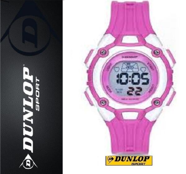Dunlop DUN-403-G04 Mor Renkli Alarmlı Kronometreli 5 Atm Dijital Çocuk Kol Saati