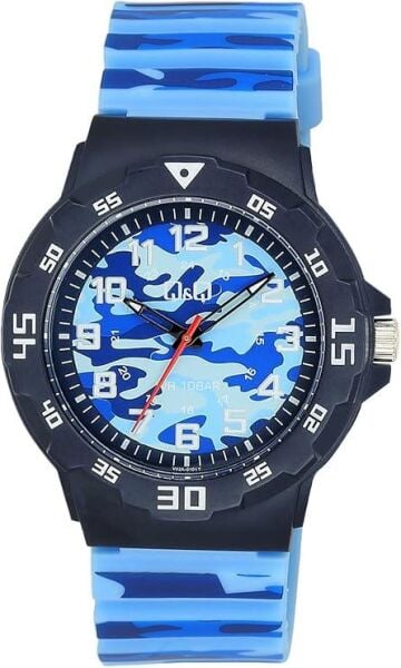 Q&Q V02A-010VY Kamujlaj Silikon 10 Bar Su Geçirmez Genç Kol Saati