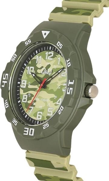 Q&Q V02A-011VY Kamujlaj Silikon 10 Bar Su Geçirmez Genç Kol Saati