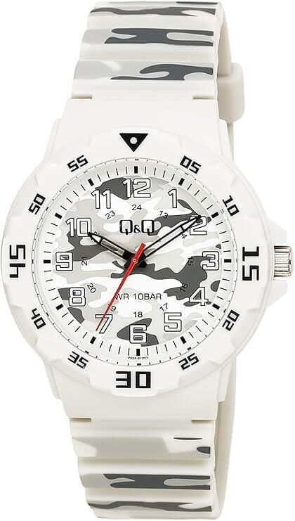Q&Q V02A-012VY Kamujlaj Silikon 10 Bar Su Geçirmez Genç Kol Saati
