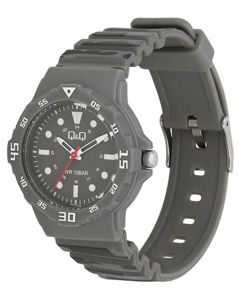 Q&Q V07A-013VY Kamuflaj Silikon 10 Atm Su Geçirmez Çocuk Kol Saati