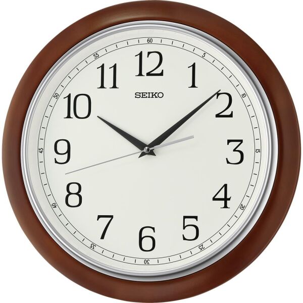 Seiko QXA813B Ahşap (MDF) Kasa Kahverengi Renkli 39 cm Çaplı Modern Sessiz Saniye Mekanizmalı Duvar Saati