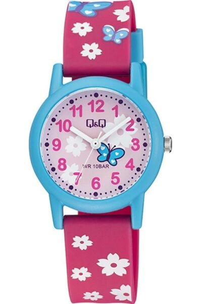 Q&Q V23A-021VY Çiçek Kelebek Desenli Çocuk Kol Saati