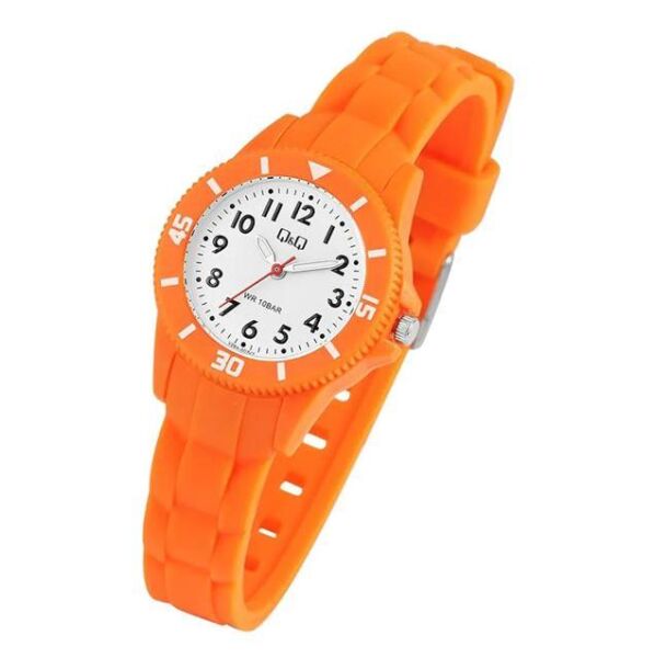 Q&Q V26A-003VY Turuncu Renkli Silikon 10 Atm Su Geçirmez Çocuk Kol Saati