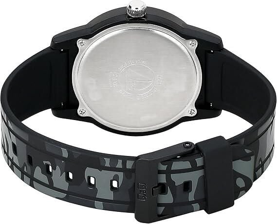 Q&Q V35A-001VY Kamuflaj Silikon 10 Atm Su Geçirmez Çocuk Kol Saati