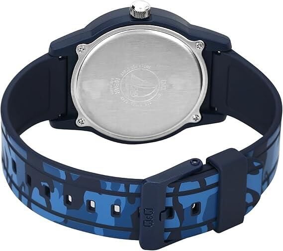 Q&Q V35A-002VY Kamuflaj Silikon 10 Atm Su Geçirmez Çocuk Kol Saati