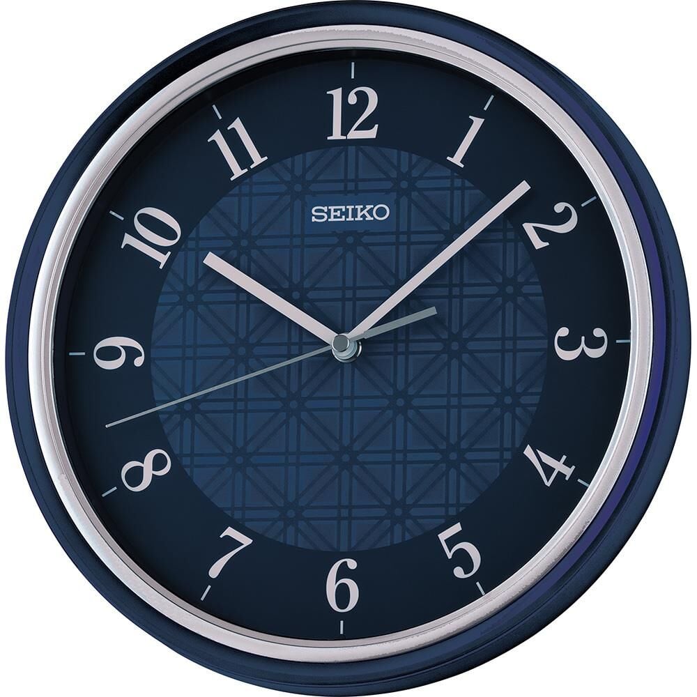 Seiko QHA016L Plastik Kasa Lacivert Renkli 27.5 cm Çaplı Quartz Mekanizmalı Duvar Saati