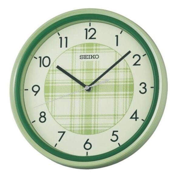 Seiko QHA016M Plastik Kasa Yeşil Renkli 27.5 cm Çaplı Quartz Mekanizmalı Duvar Saati