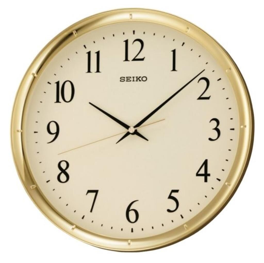 Seiko QXA417G Plastik Kasa Gold Renkli 31.1 cm Çaplı Quartz Mekanizmalı Duvar Saati