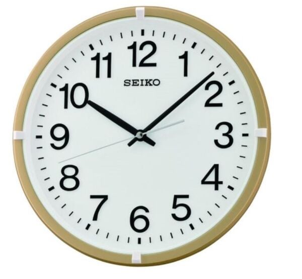 Seiko QXA652G Plastik Kasa Gold Renkli 31.4 cm Çaplı Modern Dekoratif Quartz Saniye Mekanizmalı Duvar Saati