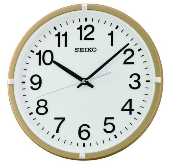 Seiko QXA652G Plastik Kasa Gold Renkli 31.4 cm Çaplı Modern Dekoratif Quartz Saniye Mekanizmalı Duvar Saati