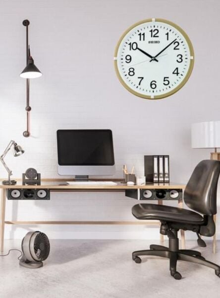 Seiko QXA652G Plastik Kasa Gold Renkli 31.4 cm Çaplı Modern Dekoratif Quartz Saniye Mekanizmalı Duvar Saati