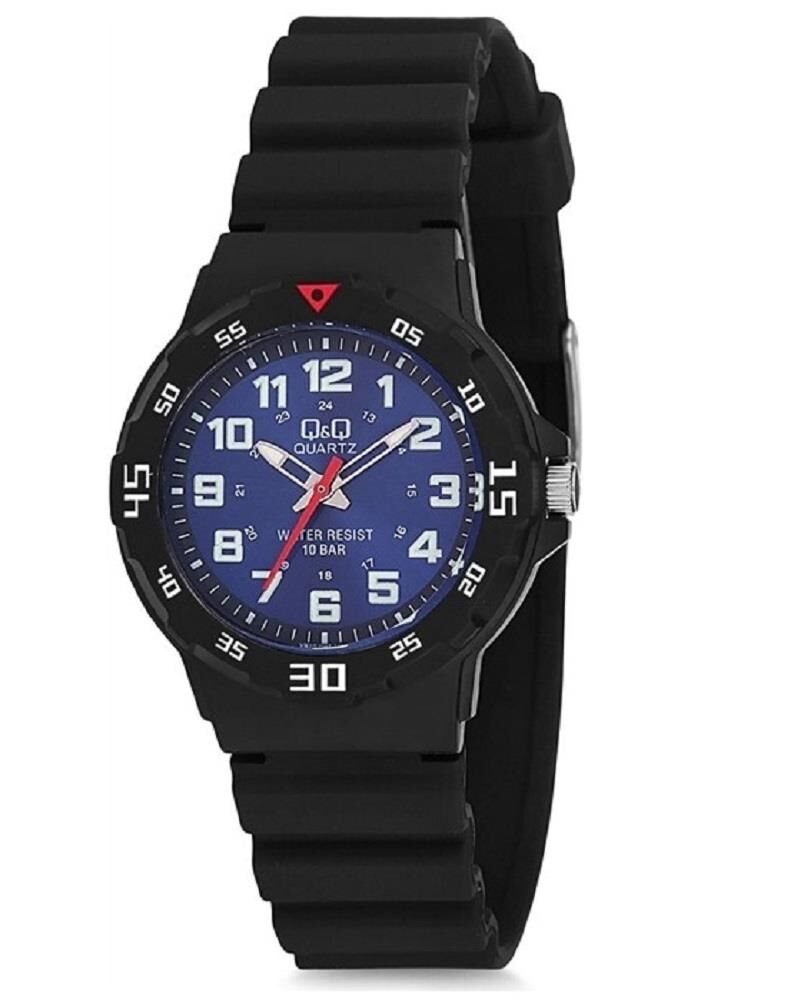 Q&Q VR19J005Y Siyah Renkli Fosforlu 10 Atm Su Geçirmez Çocuk Kol Saati