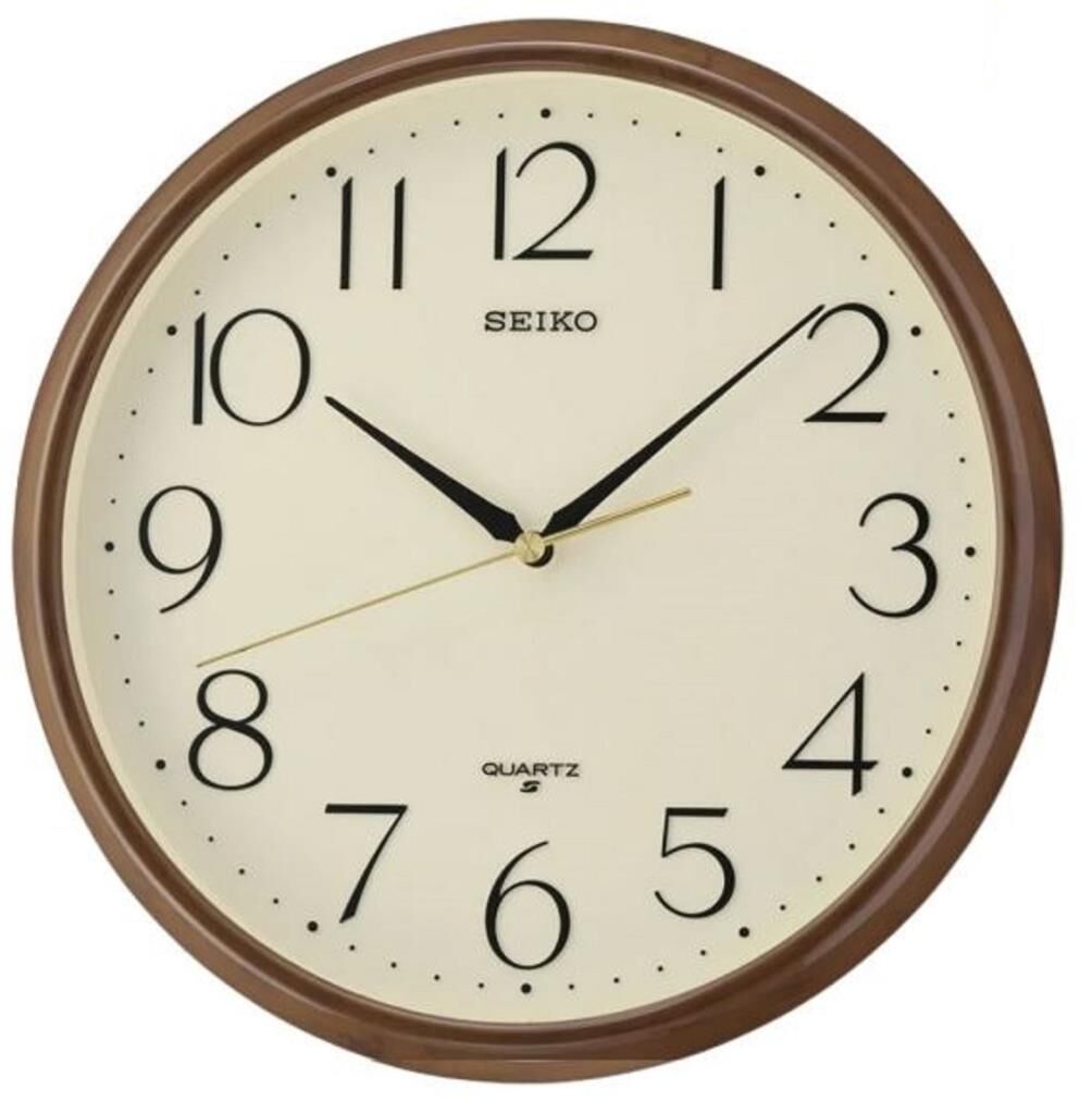Seiko QXA695B Plastik Kasa Kahverengi Renkli 29.5 cm Çaplı Quartz Mekanizmalı Duvar Saati