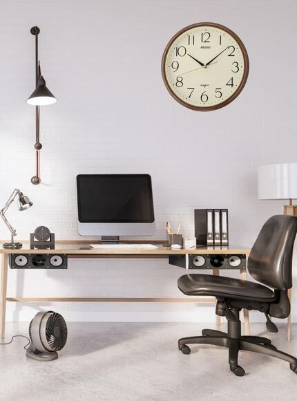 Seiko QXA695B Plastik Kasa Kahverengi Renkli 29.5 cm Çaplı Quartz Mekanizmalı Duvar Saati