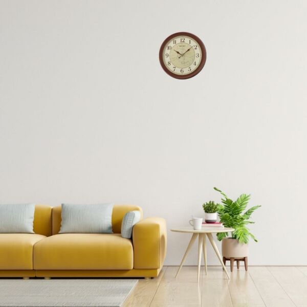 Seiko QXA709B Kahverengi Plastik Kasa Dünya Haritası Duvar Saati