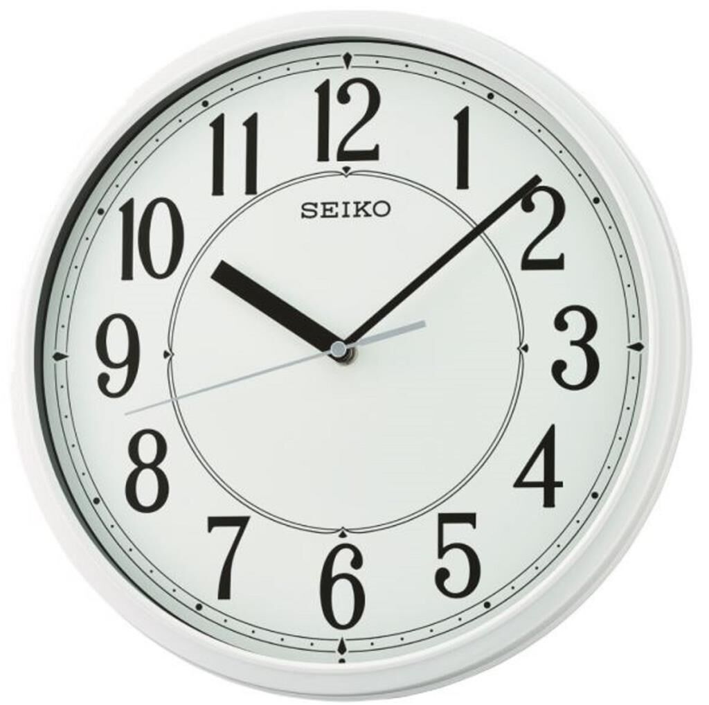 Seiko QXA756H Plastik Kasa Beyaz Renkli 30.5 cm Çaplı Quartz Mekanizmalı Duvar Saati