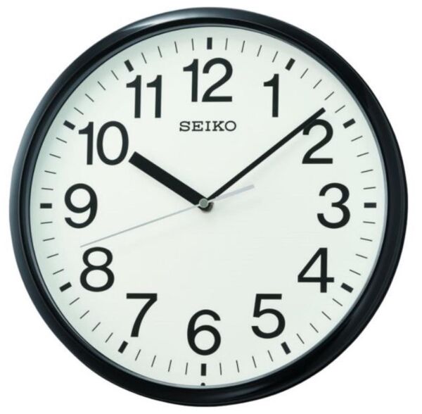 Seiko QXA756K Plastik Kasa Siyah Renkli 33 cm Çaplı Quartz Mekanizmalı Duvar Saati