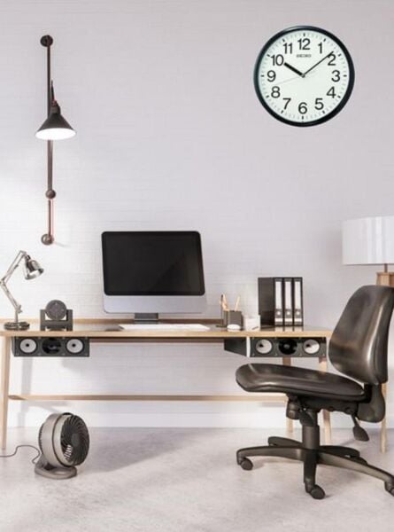 Seiko QXA756K Plastik Kasa Siyah Renkli 33 cm Çaplı Quartz Mekanizmalı Duvar Saati