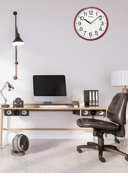 Seiko QXA756R Plastik Kasa Kırmızı Renkli 33 cm Çaplı Quartz Mekanizmalı Duvar Saati