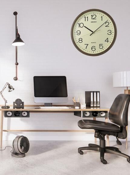 Seiko QXA806B Plastik Kasa Kahverengi Renkli 40 cm Çaplı Quartz Mekanizmalı Duvar Saati