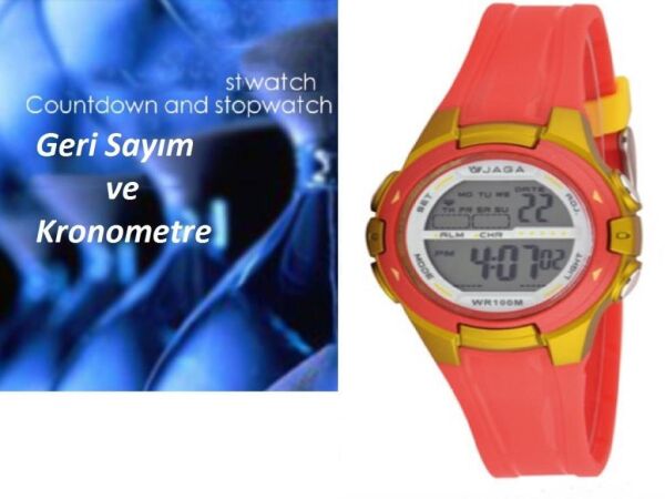 JAGA M1140-0GKG 7-12 Yaş Alarm Kronometre Aydınlatmalı Çocuk Kol Saati