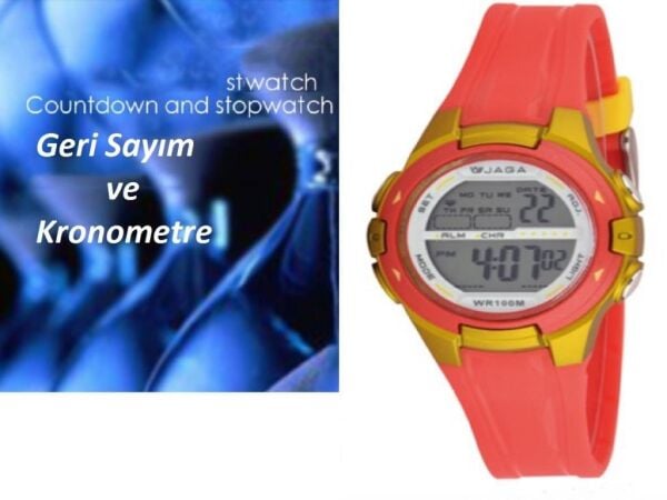 JAGA M1140-0GKG 7-12 Yaş Alarm Kronometre Aydınlatmalı Çocuk Kol Saati