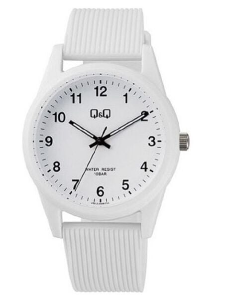Q&Q VS12J006Y Beyaz Renkli Silikon 10 Bar Su Geçirmez Genç Kol Saati