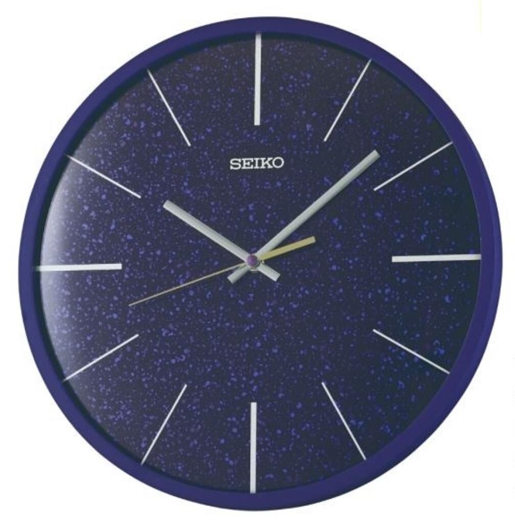 Seiko QXA828A Ahşap Kasa Lacivert Renkli 33 cm Çaplı Quartz Mekanizmalı Duvar Saati