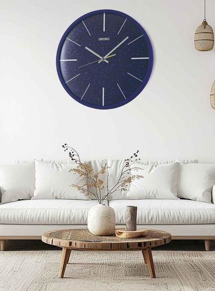 Seiko QXA828A Lacivert Renkli Ahşap Kasa Quartz Mekanizmalı Duvar Saati