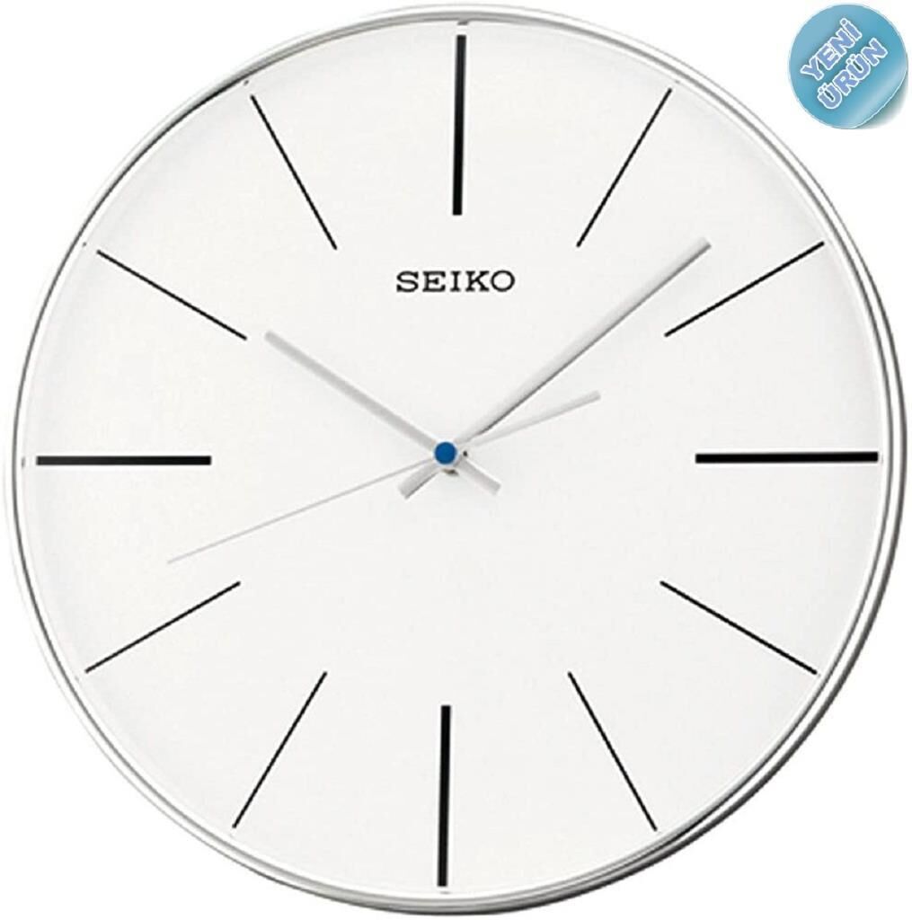 Seiko QXA634A Plastik Kasa Beyaz Renkli 30 cm Çaplı Şık Tasarım Dekoratif Sessiz Saniye Mekanizmalı Duvar Saati