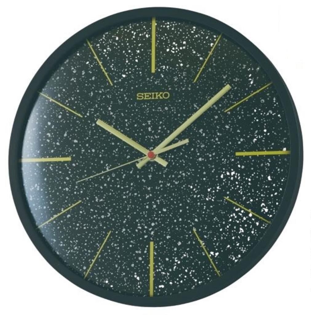 Seiko QXA828K Ahşap Kasa Siyah Renkli 33 cm Çaplı Quartz Mekanizmalı Duvar Saati