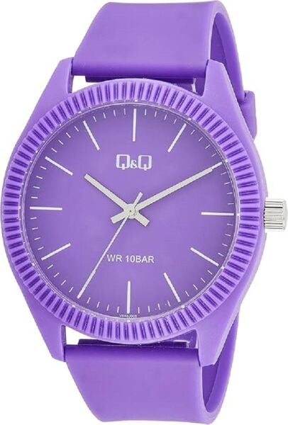 Q&Q VS68J005Y Mor Renk Silikon 10 Bar Su Geçirmez Genç Kol Saati