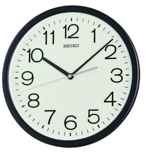 Seiko QXA847K Plastik Kasa Siyah Renkli 31 cm Çaplı Quartz Mekanizmalı Duvar Saati