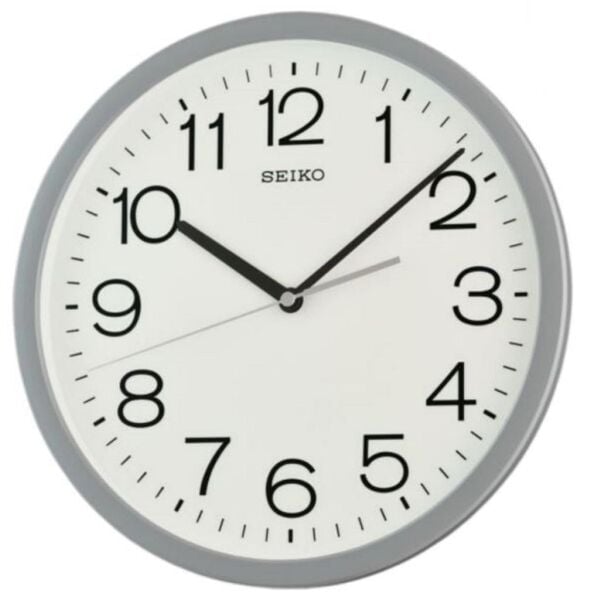 Seiko QXA847N Plastik Kasa Gri Renkli 31 cm Çaplı Quartz Mekanizmalı Duvar Saati