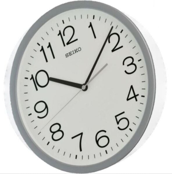 Seiko QXA847N Plastik Kasa Gri Renkli 31 cm Çaplı Quartz Mekanizmalı Duvar Saati