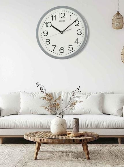 Seiko QXA847N Gri Renkli Plastik Kasa Quartz Mekanizmalı Duvar Saati