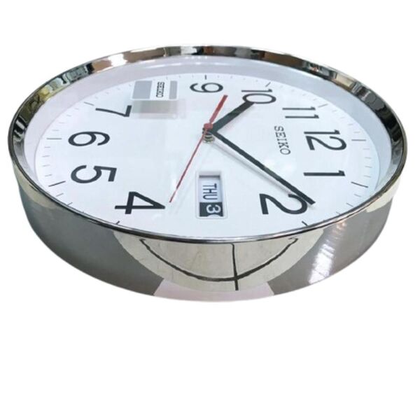 Seiko QXF104S Plastik Kasa Beyaz Renkli 30.3 Çaplı Takvimli Quartz Mekanizmalı Duvar Saati