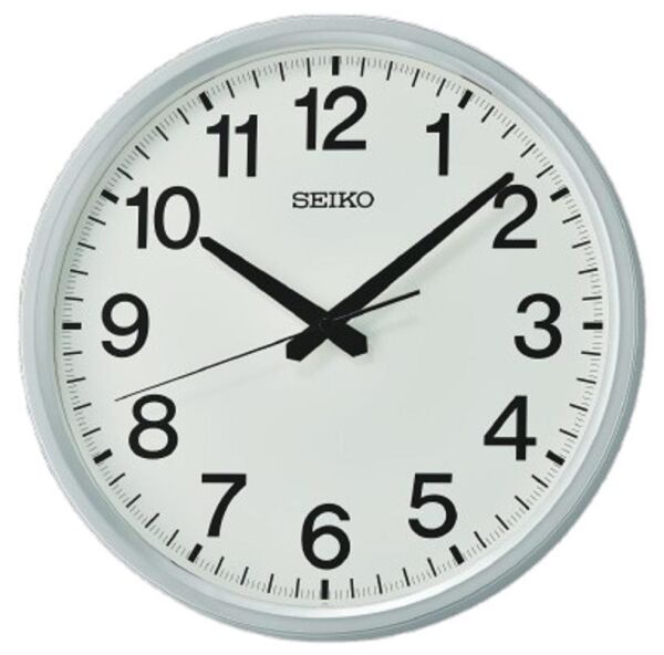Seiko QHA009A Metalik Gri Renkli Plastik Kasa Beyaz Kadranlı Quartz Mekanizmalı Duvar Saati