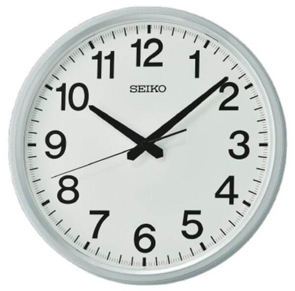 Seiko QHA009A Plastik Kasa Metalik Gri Renkli 30,5 cm Çaplı Quartz Mekanizmalı Duvar Saati