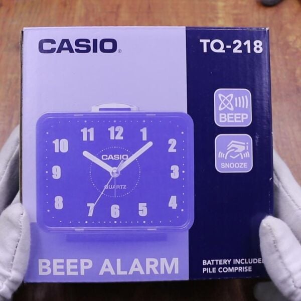 Casio TQ-218-1DF Siyah Ertelemeli Beep Alarmlı Fosforlu Masa Saati